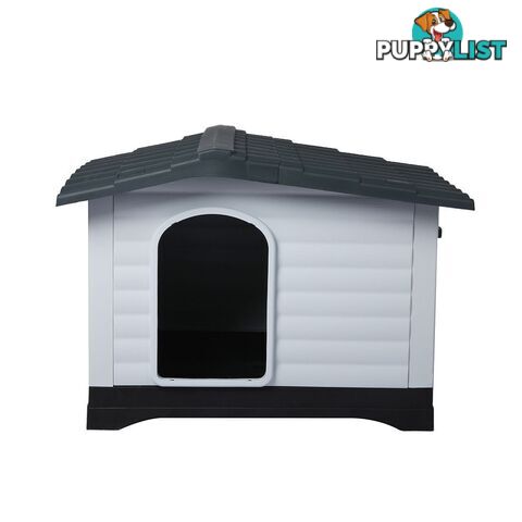 Dog Kennel Outdoor Indoor Pet Plastic Garden House Weatherproof Outside PaWz - WB-PT1080-L-GY