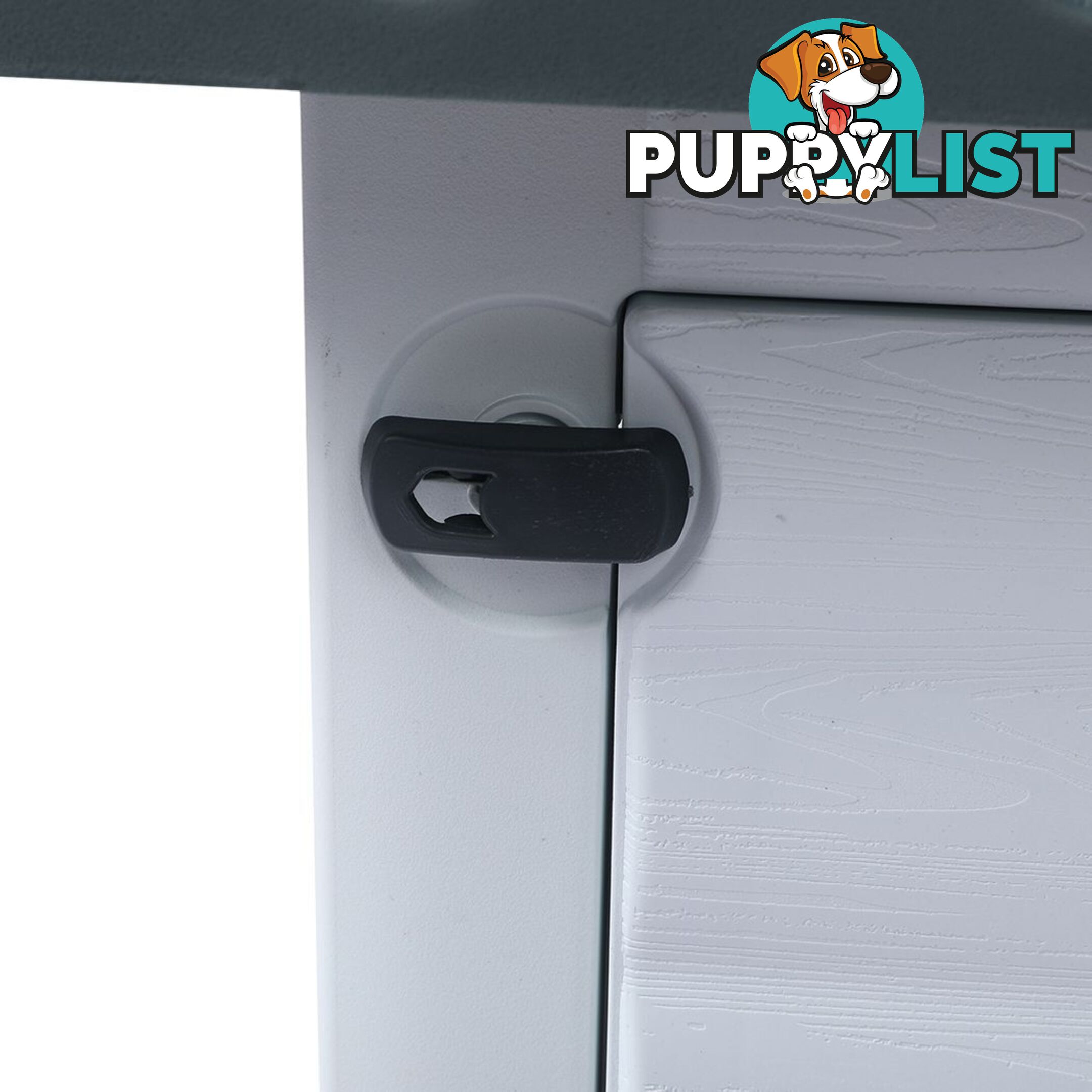 Dog Kennel Outdoor Indoor Pet Plastic Garden House Weatherproof Outside PaWz - WB-PT1080-L-GY