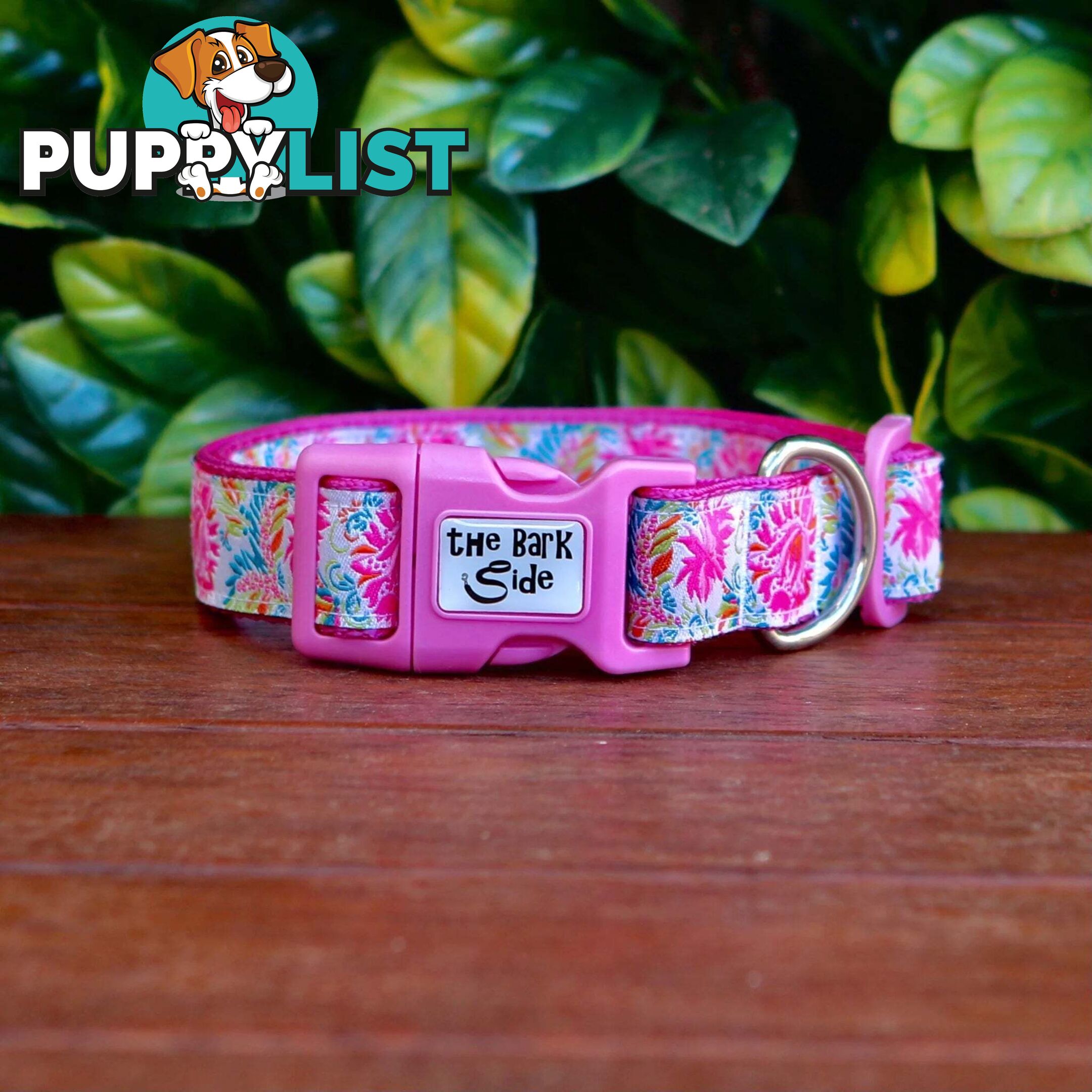Pink Floral Dog Collar - Hand Made by The Bark Side - TBSFLORS