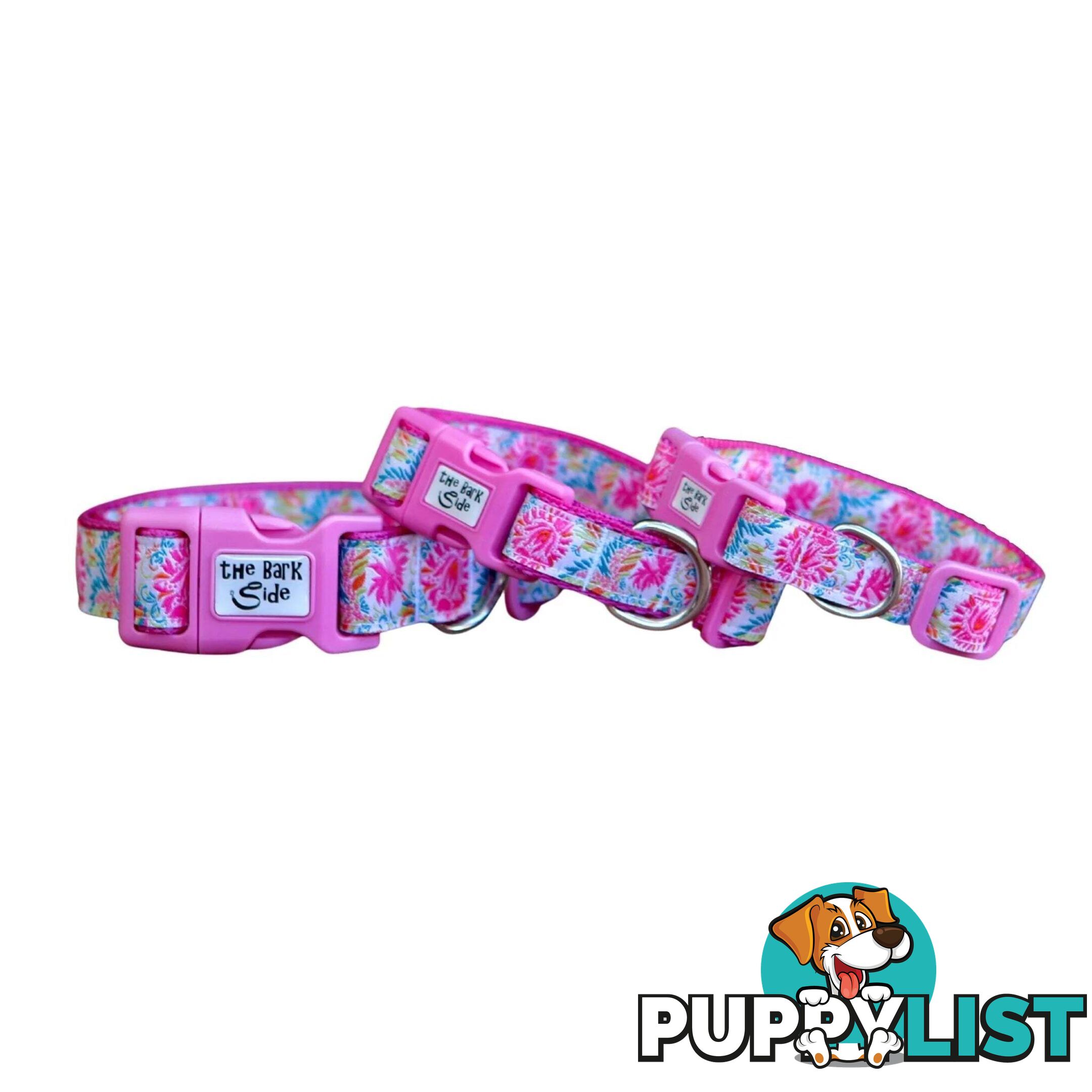 Pink Floral Dog Collar - Hand Made by The Bark Side - TBSFLORS