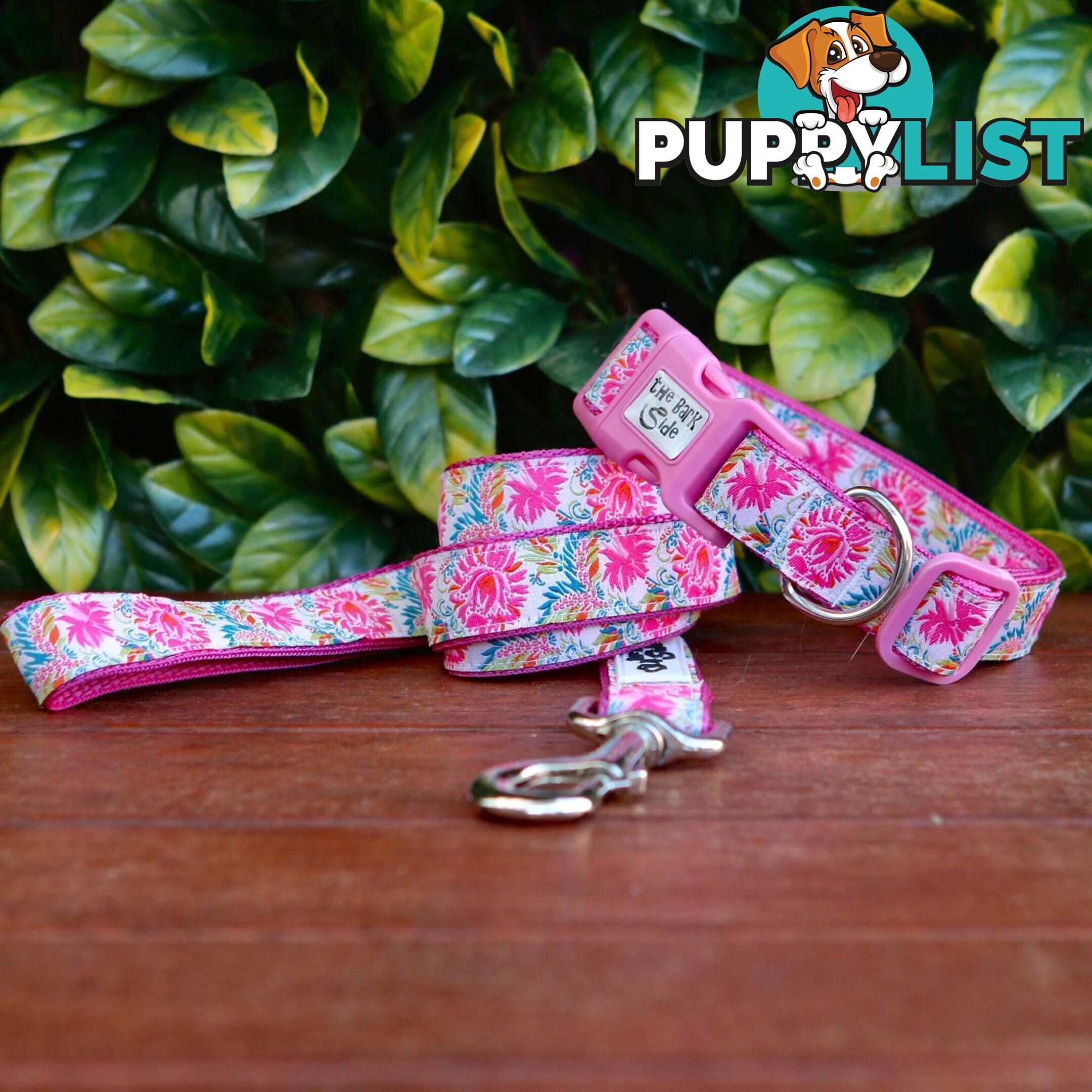 Pink Floral Dog Collar - Hand Made by The Bark Side - TBSFLORS