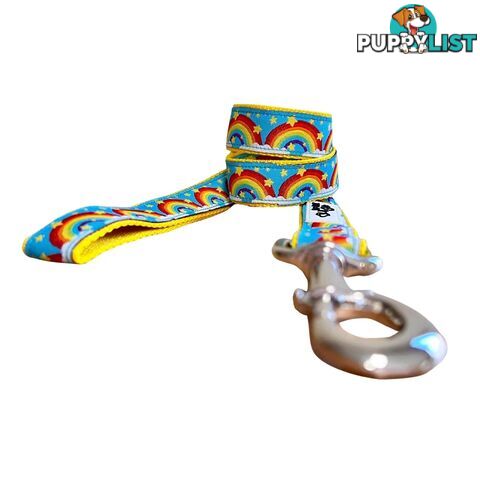 Rainbow Dog Lead / Dog Leash - Hand Made by The Bark Side - TBSLDRAIYEL251.8