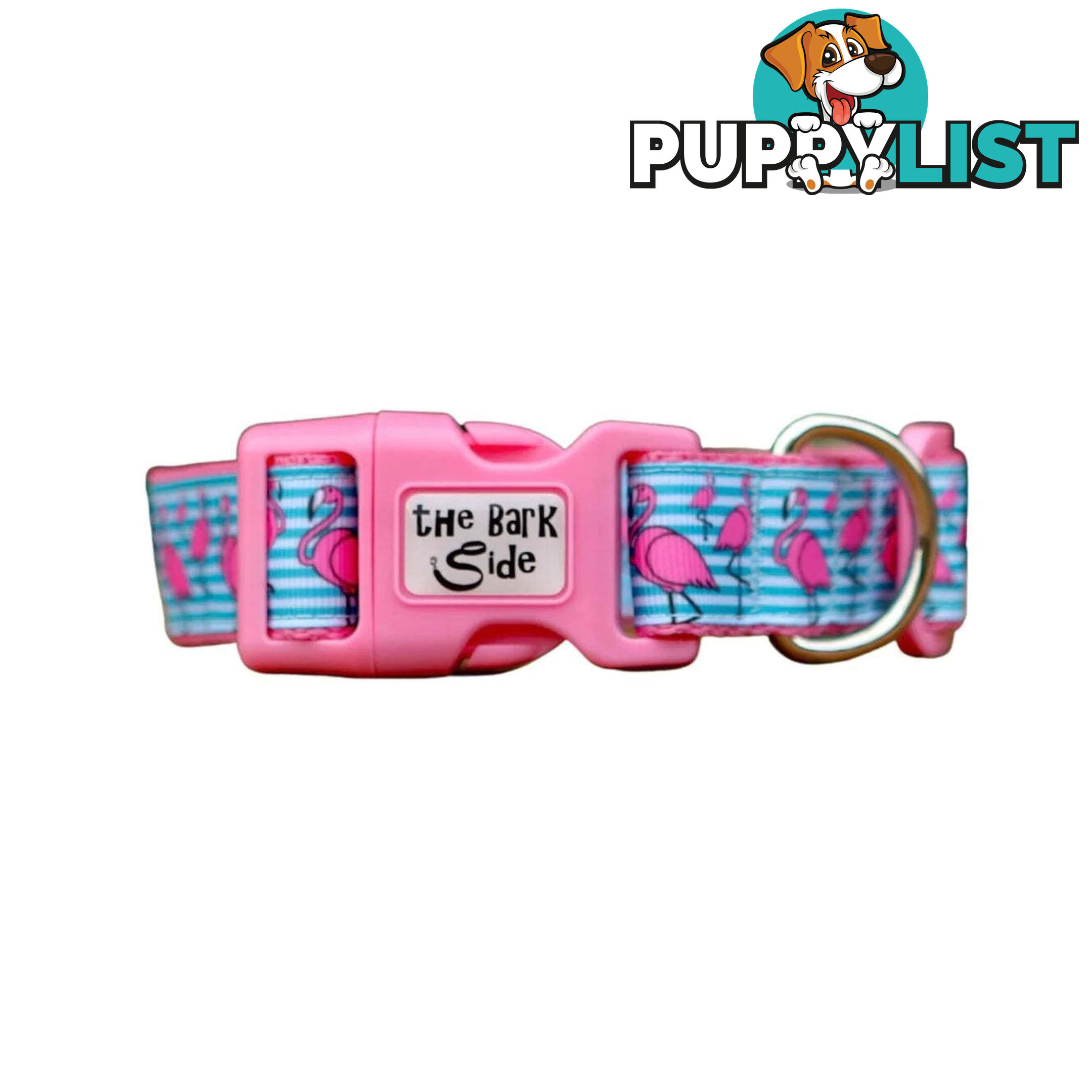 Flamingo Dog Collar - Hand Made by The Bark Side - TBSFLMLGEPNK