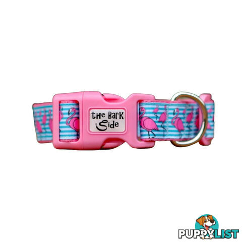 Flamingo Dog Collar - Hand Made by The Bark Side - TBSFLMLGEPNK