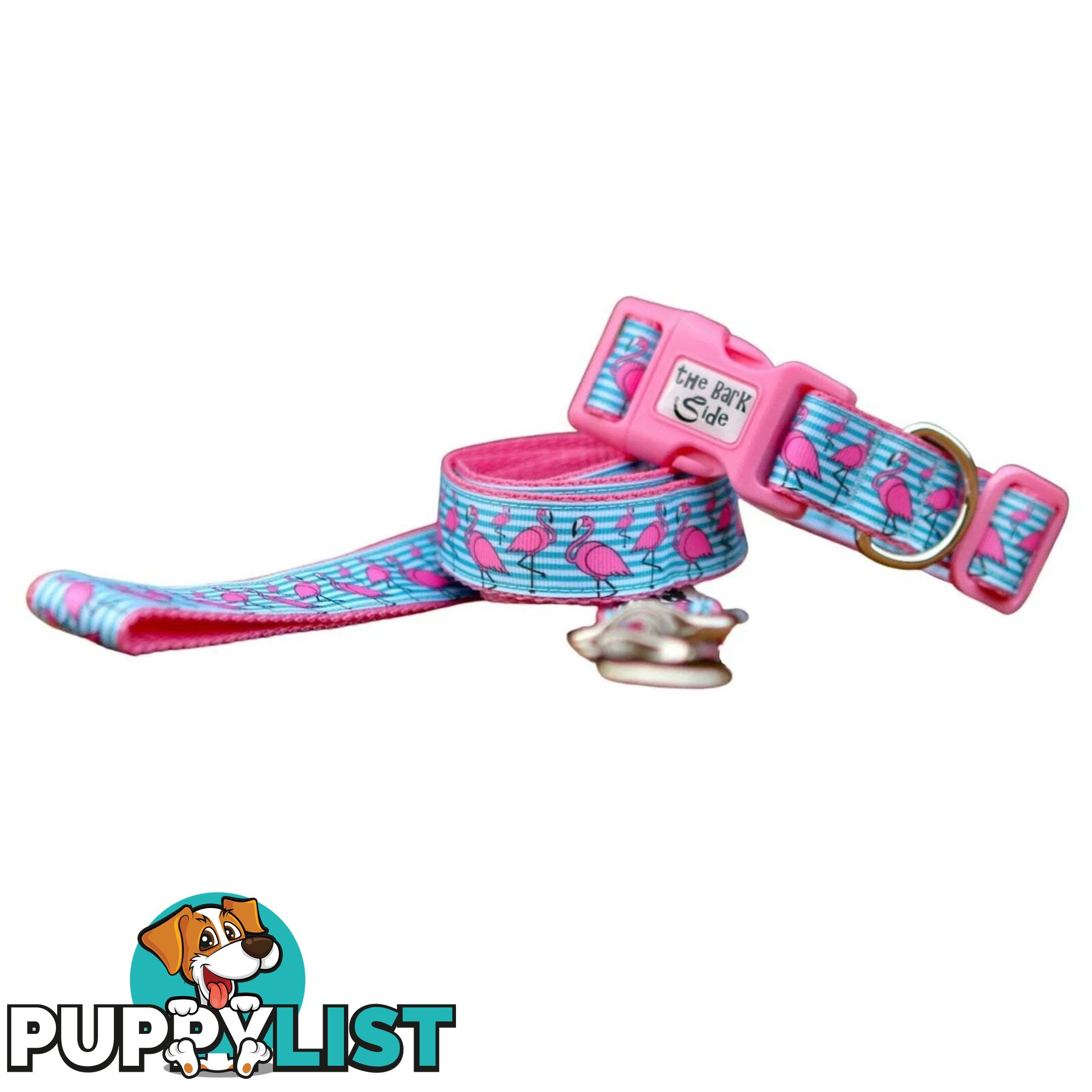 Flamingo Dog Collar - Hand Made by The Bark Side - TBSFLMLGEPNK