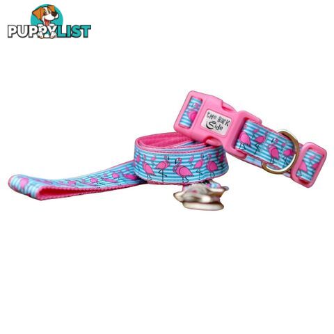 Flamingo Dog Collar - Hand Made by The Bark Side - TBSFLMLGEPNK