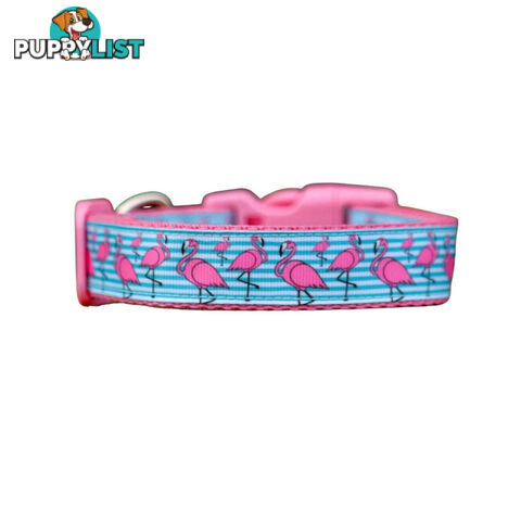 Flamingo Dog Collar - Hand Made by The Bark Side - TBSFLMLGEPNK