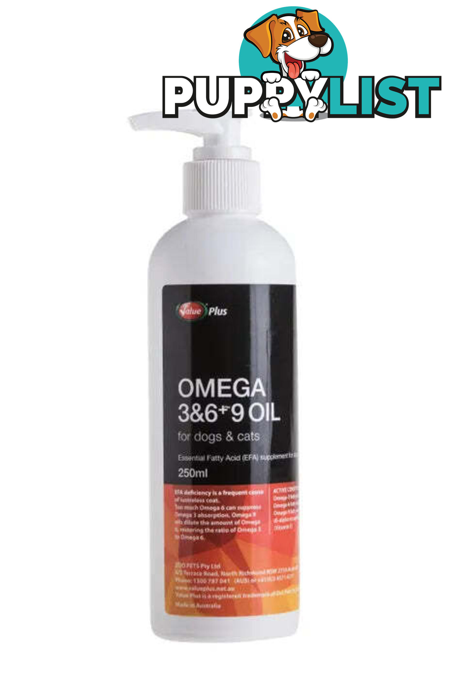 Omega 3&6+9 for Dogs & Cats 250ml- ValuePlus - WPSHHV2197