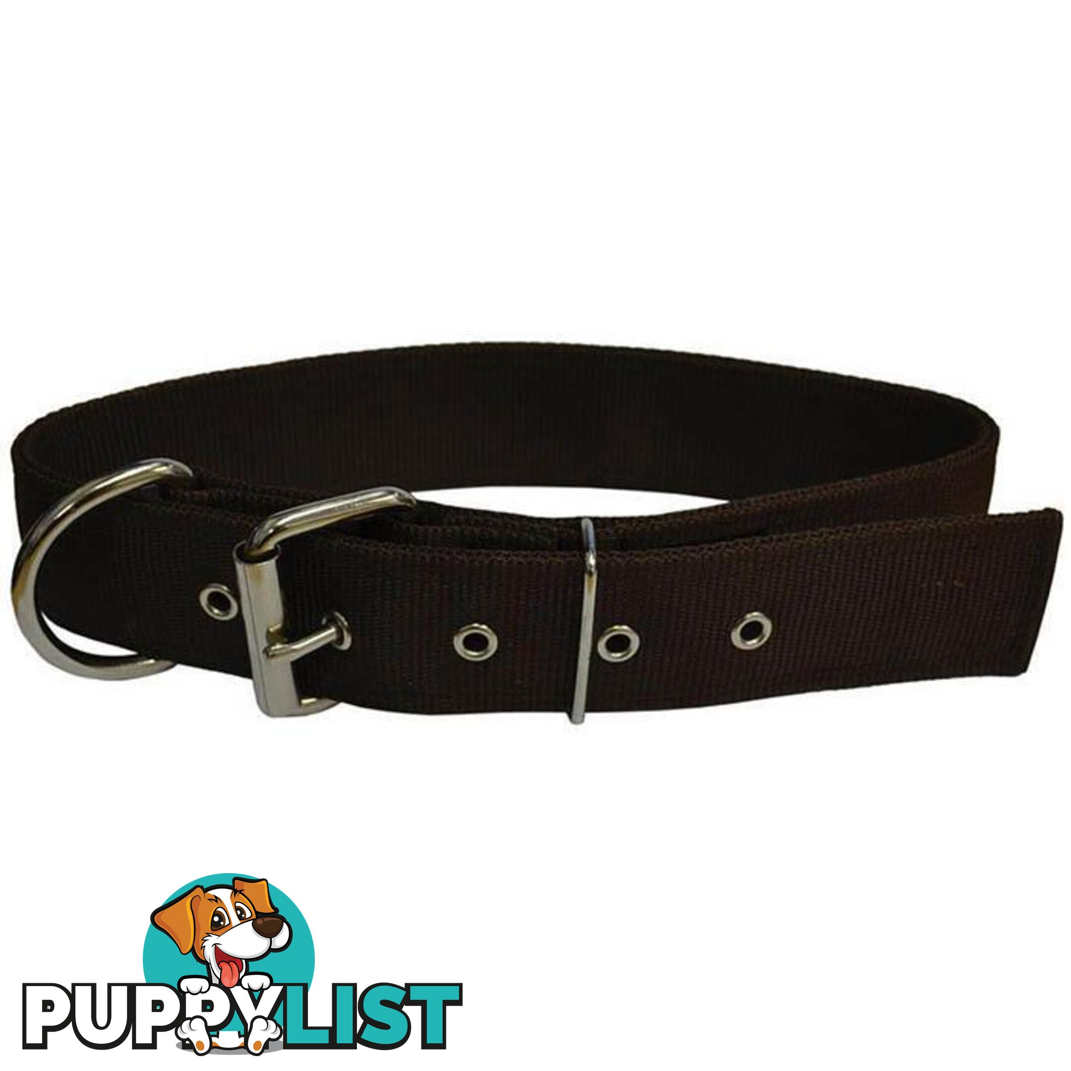Dog Collar Tough Wide Double Layer Nylon Heavy Duty - Prestige. - PPP-18-1350-22-BK