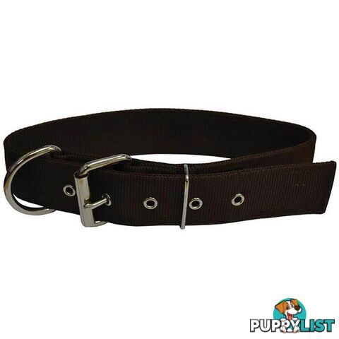 Dog Collar Tough Wide Double Layer Nylon Heavy Duty - Prestige. - PPP-18-1350-22-BK