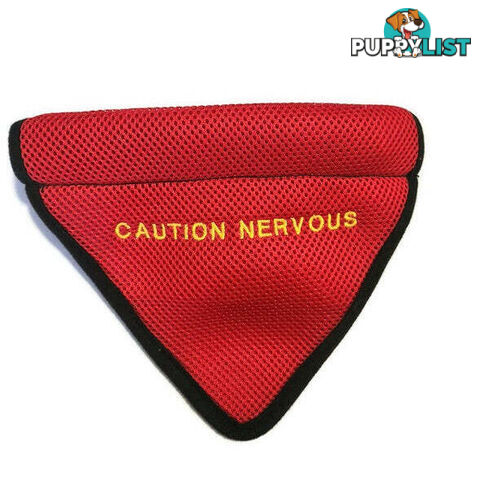 Bandana - "Caution Nervous" - Moondidley Pets - MDPBANCAUXL