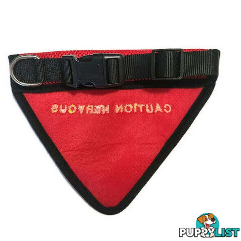 Bandana - "Caution Nervous" - Moondidley Pets - MDPBANCAUXL