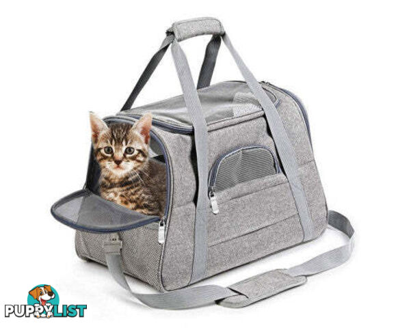 Pet Carrier Bag Travel Bag for Cats and Small Dogs - V324-PT-BGGREY