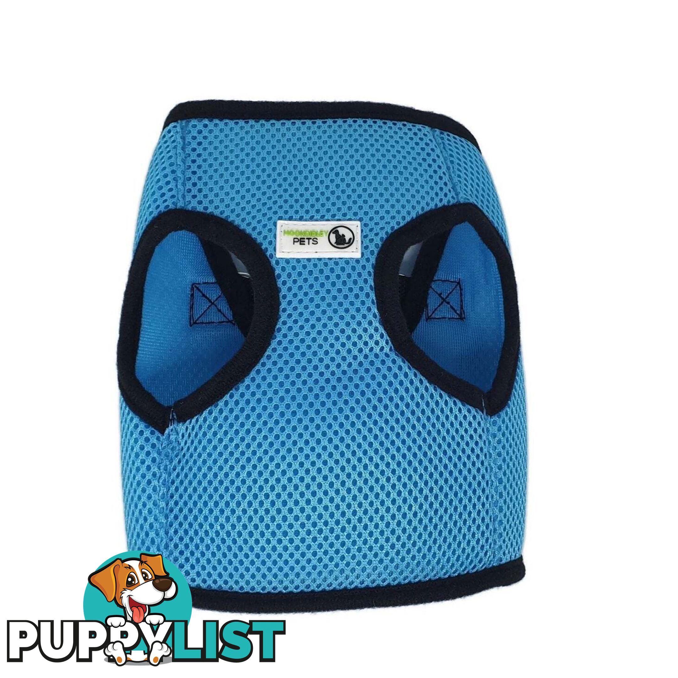 Vest Harness Pet Dog-Cat Step-in Velcro and Buckle Attachments - Moondidley Pets - MDPVESTXLBLK