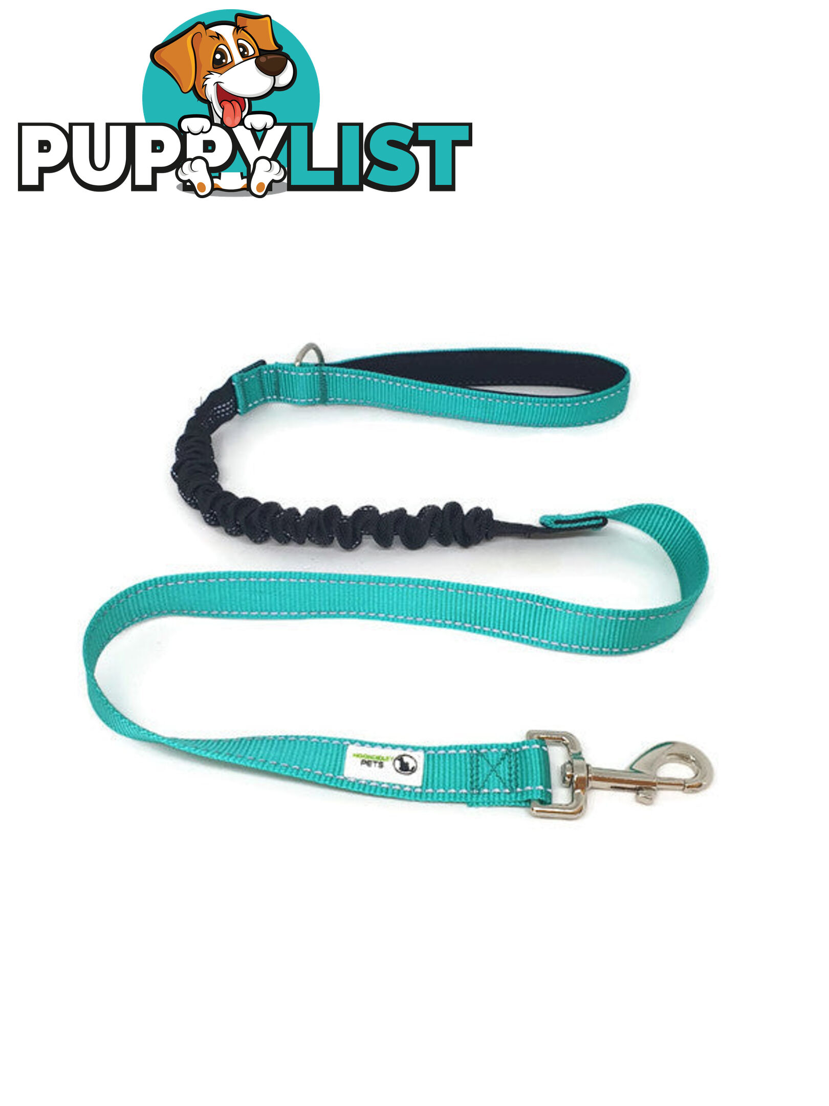 Bungee Dog Lead Nylon w/Reflective Stitching - Moondidley Pets - MDPLDBUNPNK