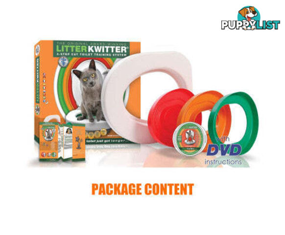 Cat Toilet Training System 3 Step Litter Kwitter Pet Training DVD Instruction - V201-FDZ2021WH8AU