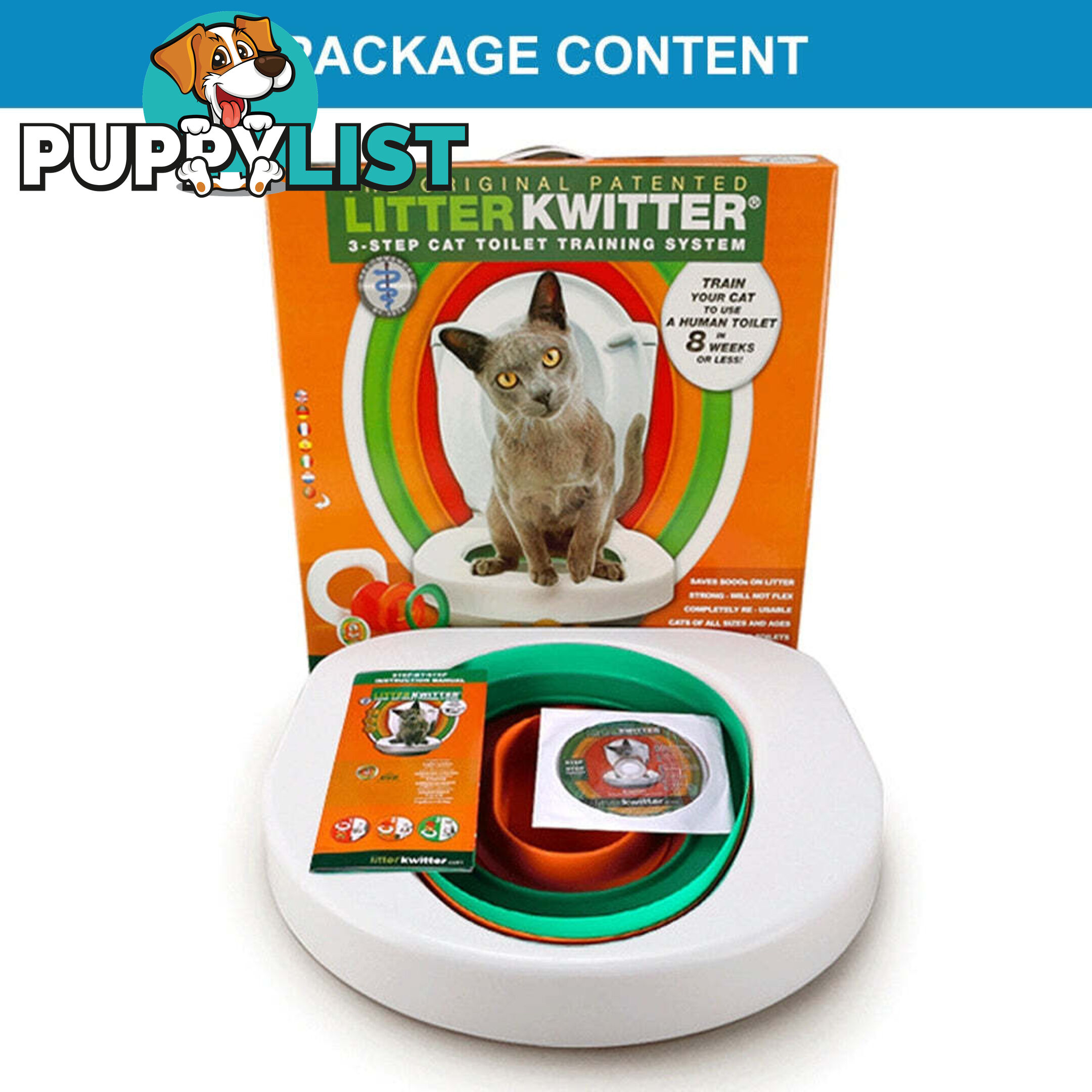 Cat Toilet Training System 3 Step Litter Kwitter Pet Training DVD Instruction - V201-FDZ2021WH8AU