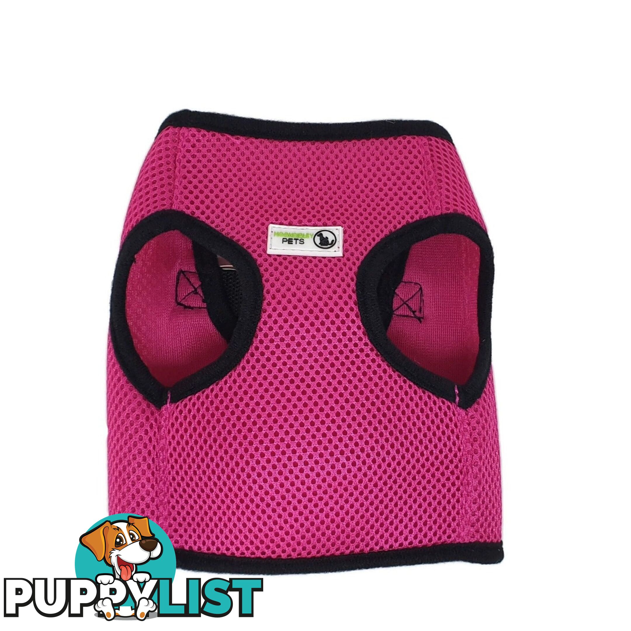 Vest Harness Pet Dog-Cat Step-in Velcro and Buckle Attachments - Moondidley Pets - MDPVESTLPNK