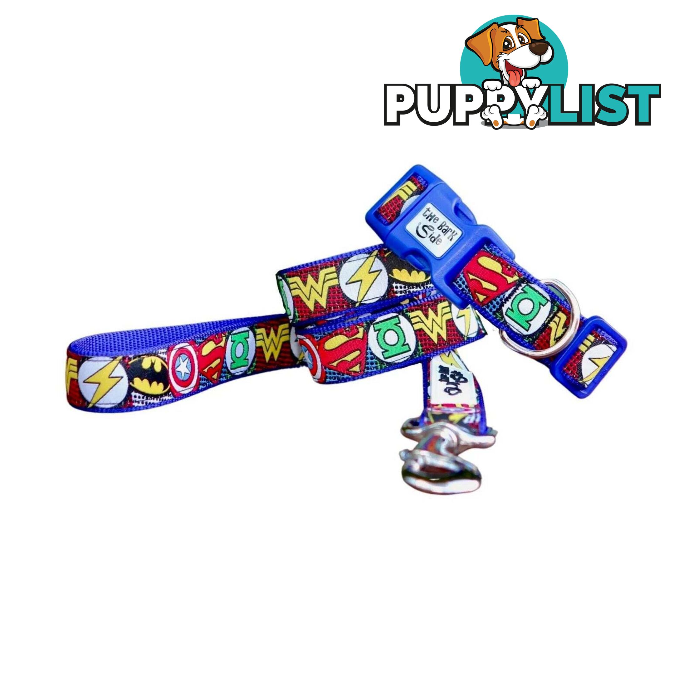 Superhero Dog Lead / Dog Leash - Hand Made by The Bark Side - TBSLDSUPBLK201.5