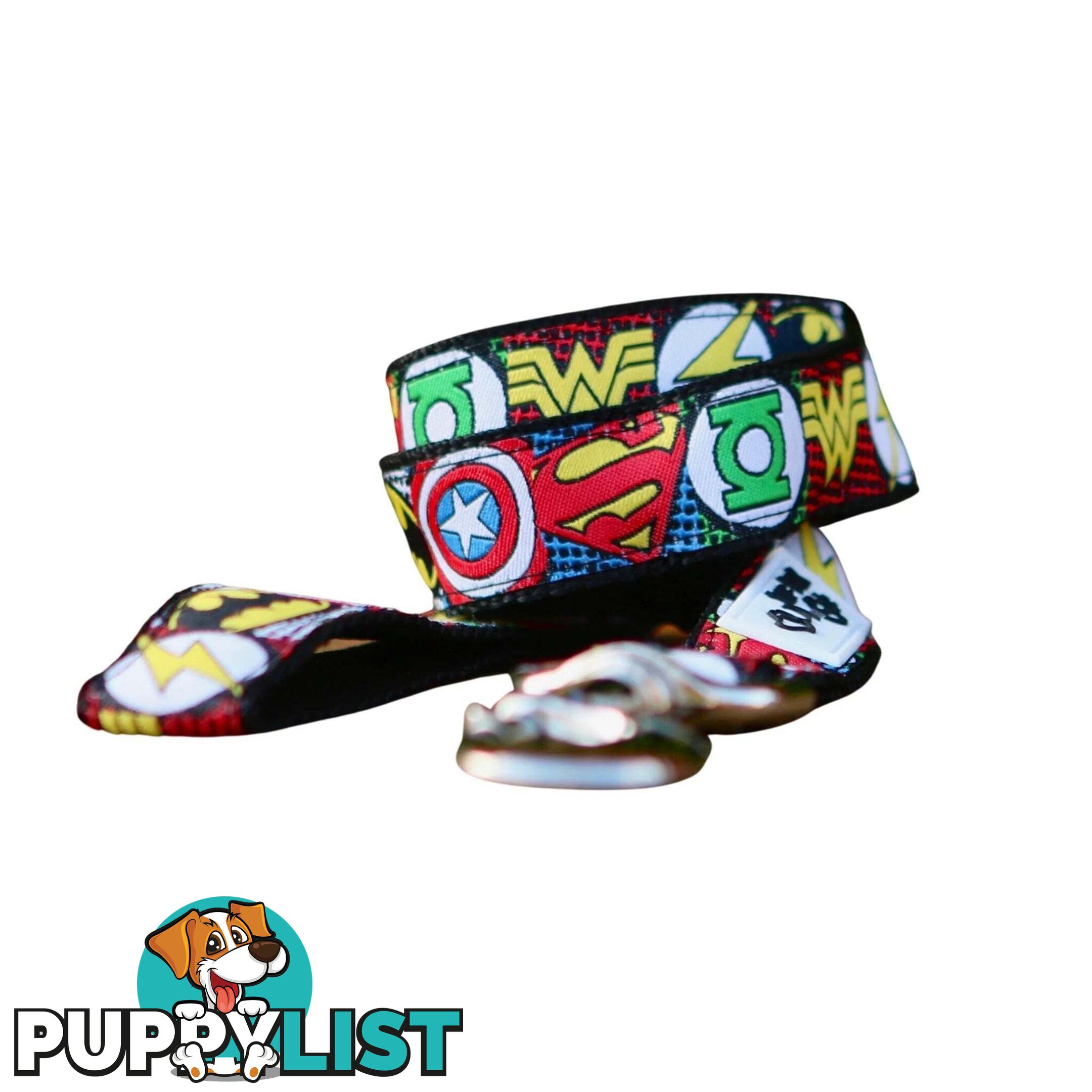 Superhero Dog Lead / Dog Leash - Hand Made by The Bark Side - TBSLDSUPBLK201.5