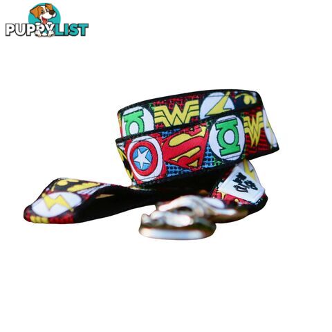 Superhero Dog Lead / Dog Leash - Hand Made by The Bark Side - TBSLDSUPBLK201.5