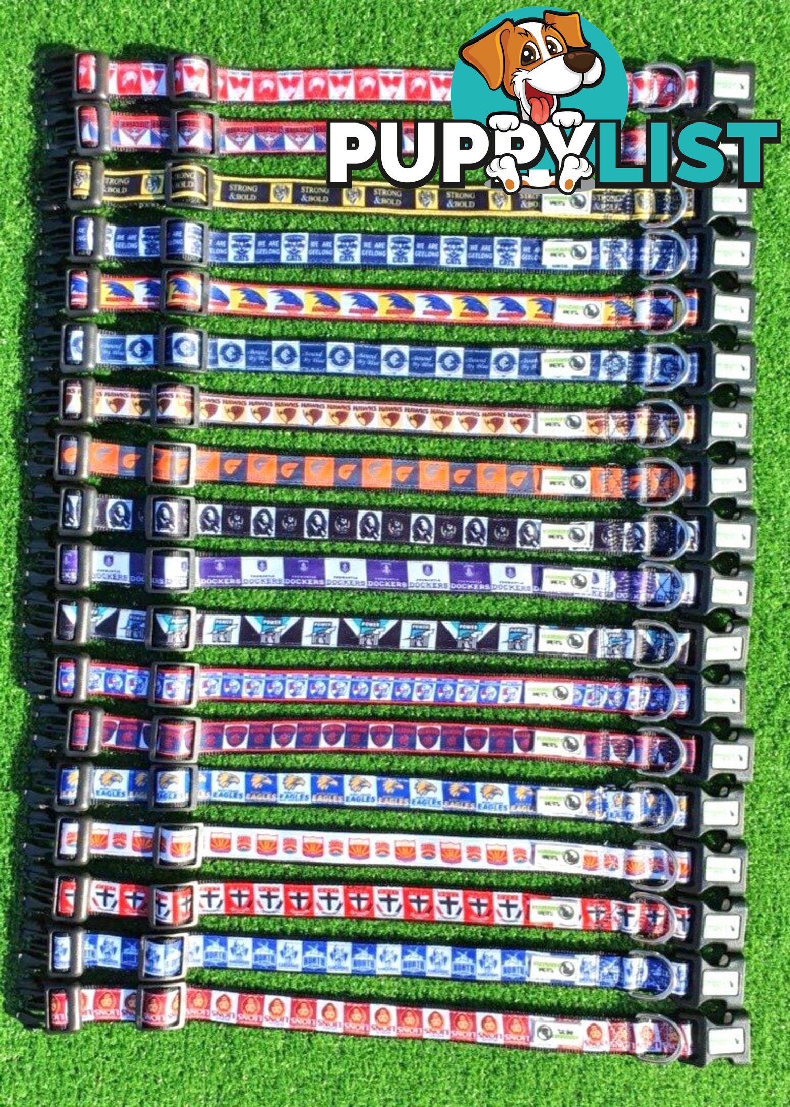 AFL Dog Collars, Footy - Aussie Rules - Moondidley Pets - MDPCOLAFLSNMK