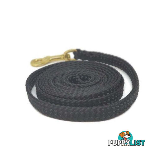 1.8m to 10m Long Dog Lead No Stitching Tough Yarnix 10mm Wide - YNXLD10-1.8-BK-SS