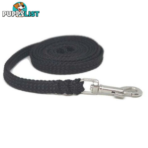 1.8m to 10m Long Dog Lead No Stitching Tough Yarnix 10mm Wide - YNXLD10-1.8-BK-SS
