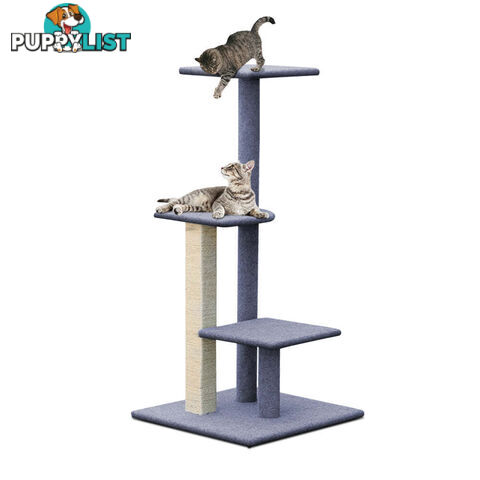 i.Pet Cat Tree 124cm Scratching Post Tower Scratcher Trees Wood Condo Board - PET-CAT-CP001-GR