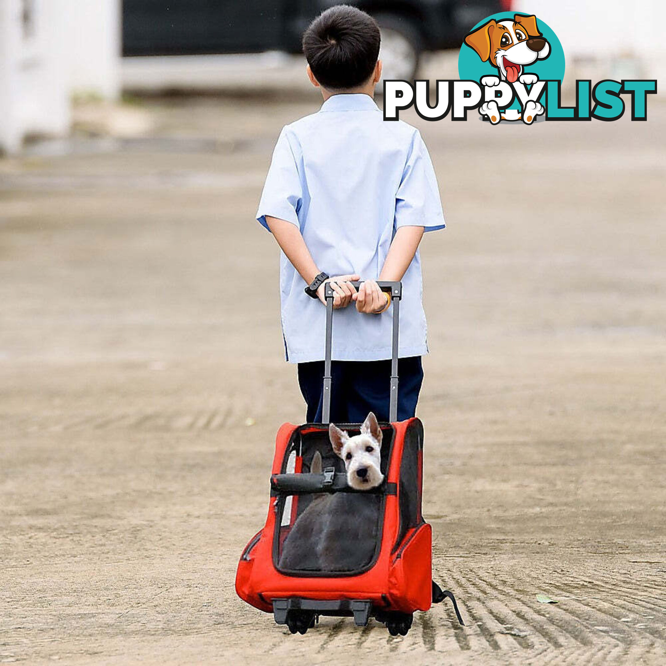 Dog Pet Safety Transport Carrier Backpack Trolley - V63-793955