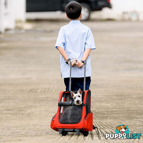 Dog Pet Safety Transport Carrier Backpack Trolley - V63-793955