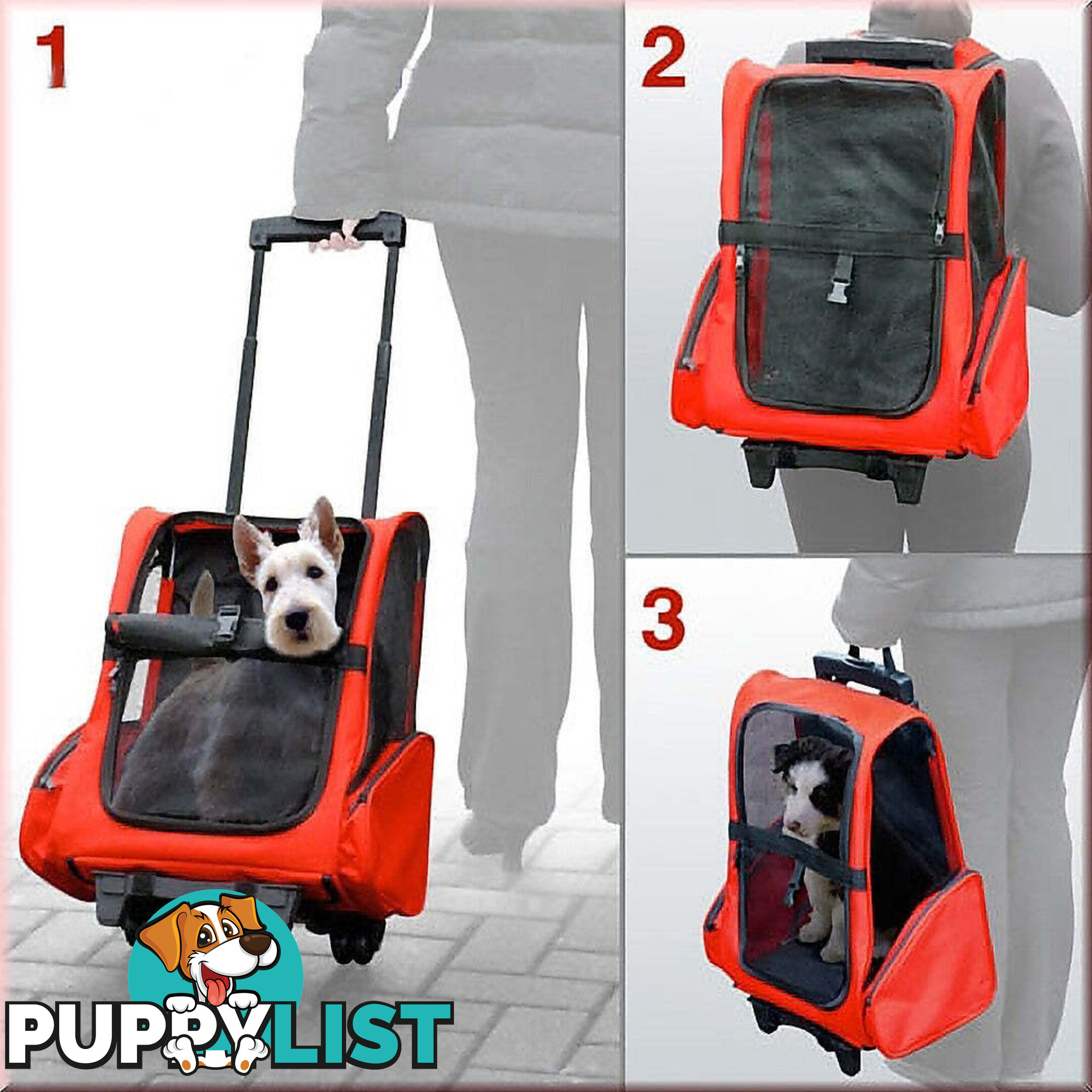 Dog Pet Safety Transport Carrier Backpack Trolley - V63-793955