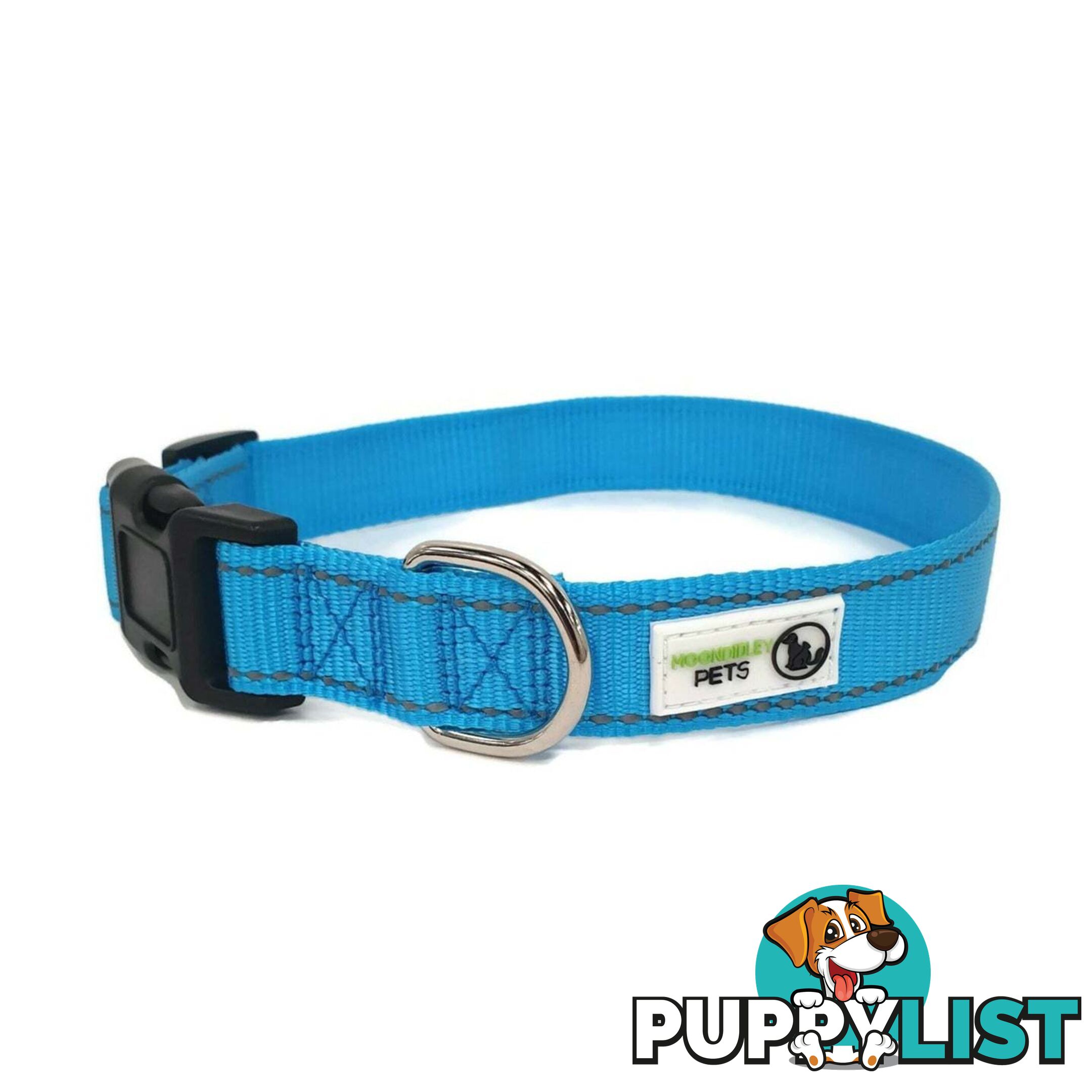Nylon w/Reflective Stitching Dog Collar - Moondidley Pets - MDPCOLREFXSTUR