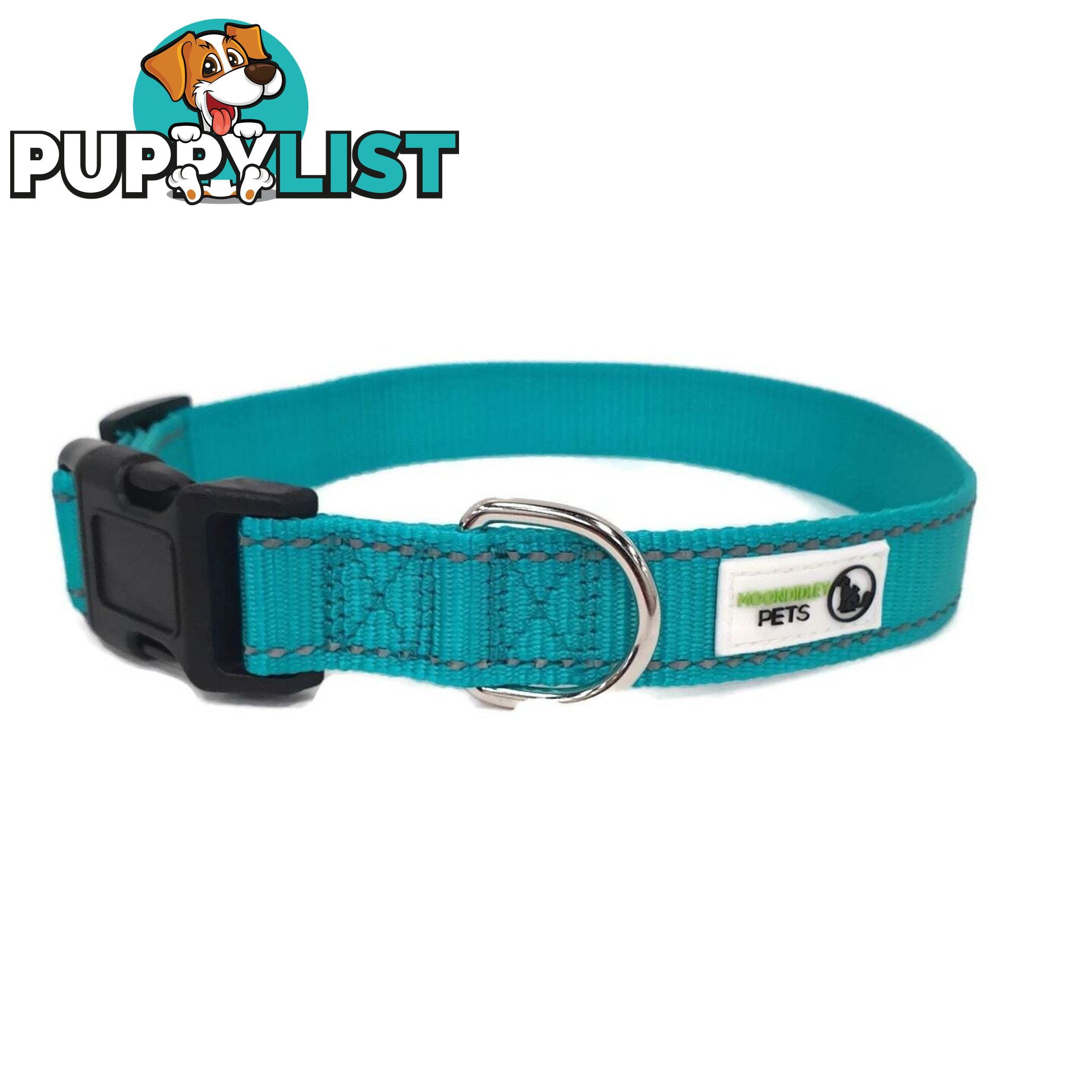 Nylon w/Reflective Stitching Dog Collar - Moondidley Pets - MDPCOLREFXSTUR