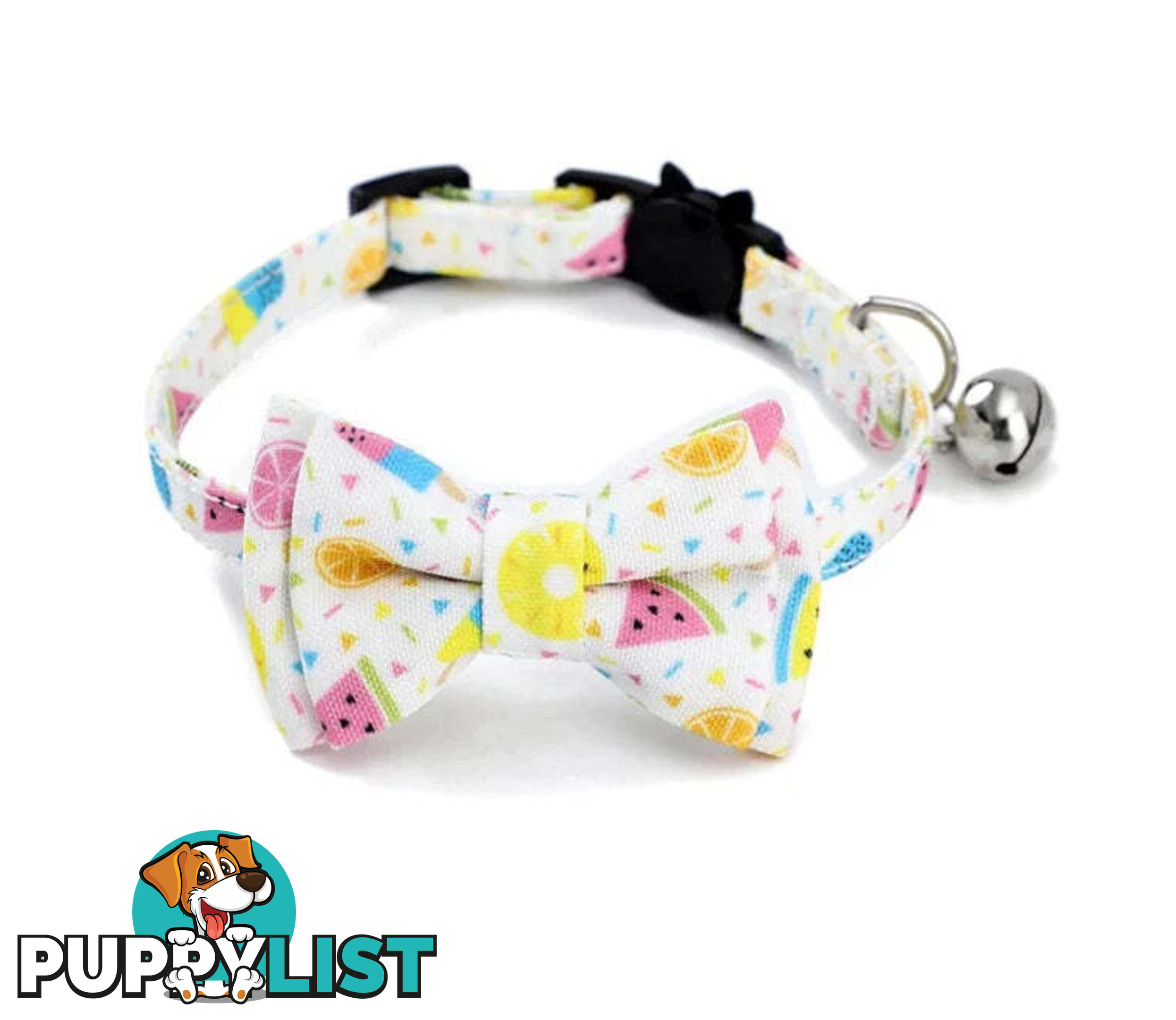 Breakaway Cat Collar & Bow Tie / XS - Hand Made by The Bark Side - TBSBRKXSCHY