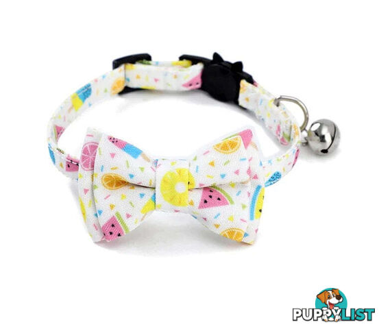 Breakaway Cat Collar & Bow Tie / XS - Hand Made by The Bark Side - TBSBRKXSCHY