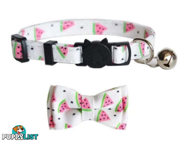 Breakaway Cat Collar & Bow Tie / XS - Hand Made by The Bark Side - TBSBRKXSCHY