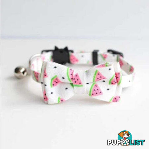 Breakaway Cat Collar & Bow Tie / XS - Hand Made by The Bark Side - TBSBRKXSCHY