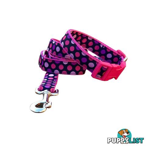 Pink Spot Dog Lead / Dog Leash - Hand Made by The Bark Side - TBSLDPIN201.5