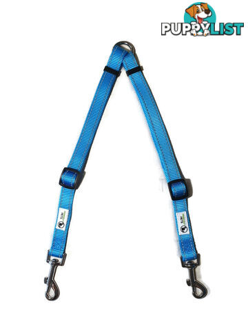 2 Dog Double Lead Coupler, Nylon w/Reflective Stitching - Moondidley Pets - MDPLDCOULPNK