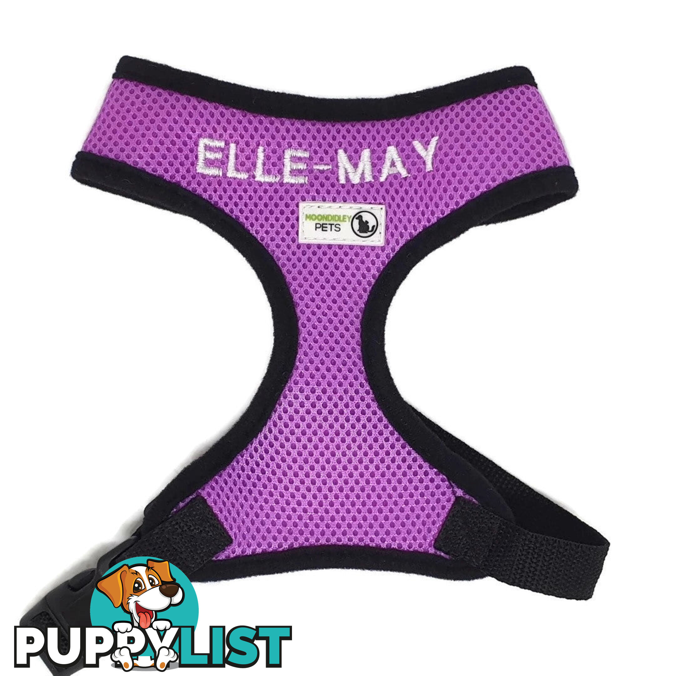 Doggie ID Harness Soft Air Mesh Personalised Embroidered - GC-HAR-ID-PNK-XS