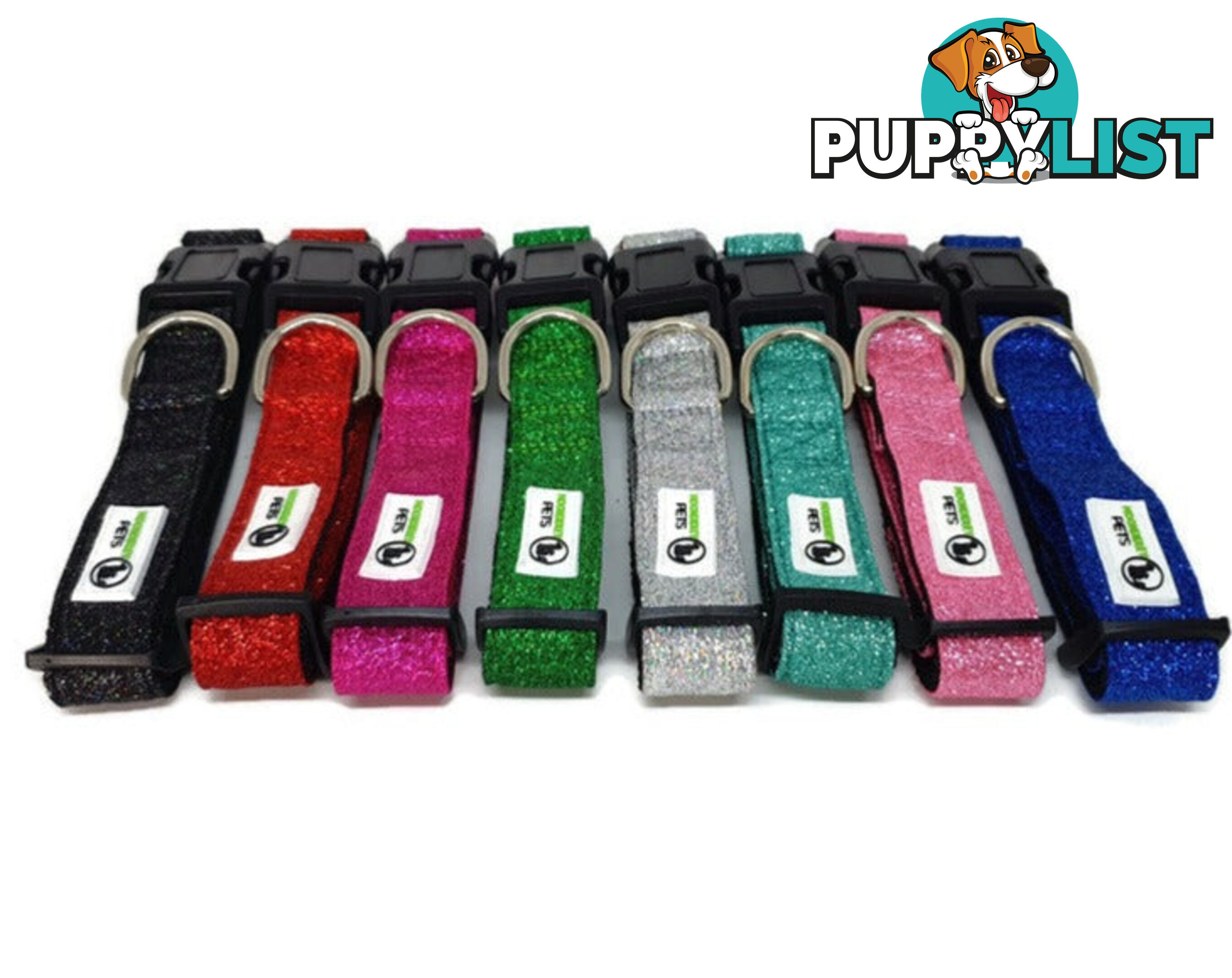 Bling Glitter Overlay Nylon Collar - Breakaway Buckle - Moondidley Pets - MDPCOLBLILTUR