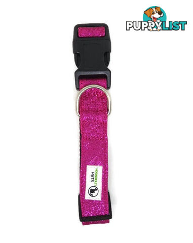 Bling Glitter Overlay Nylon Collar - Breakaway Buckle - Moondidley Pets - MDPCOLBLILTUR