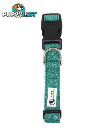 Bling Glitter Overlay Nylon Collar - Breakaway Buckle - Moondidley Pets - MDPCOLBLILTUR