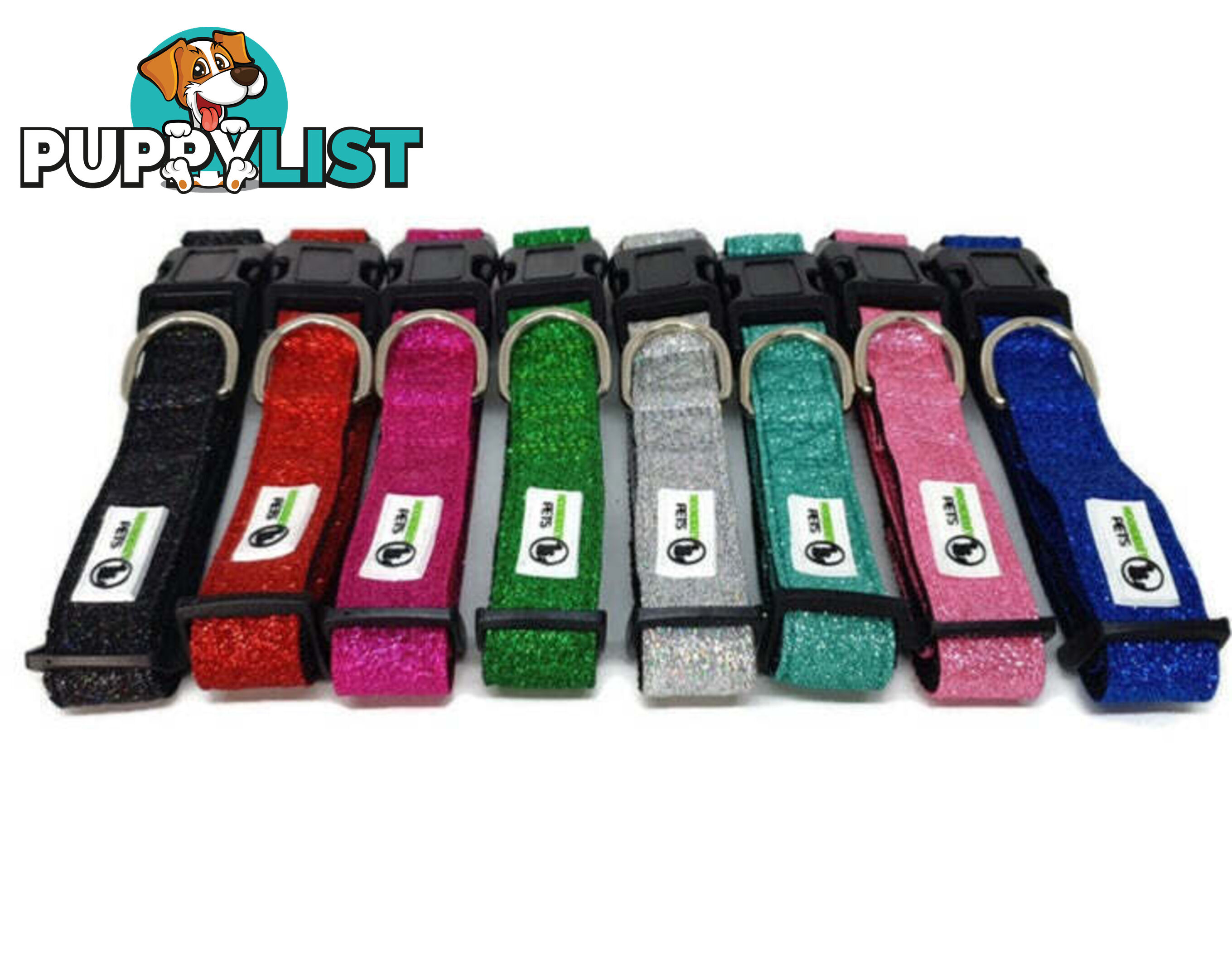Bling Glitter Overlay Nylon Collar - Breakaway Buckle - Moondidley Pets - MDPCOLBLISRED