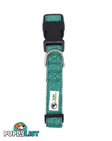 Bling Glitter Overlay Nylon Collar - Breakaway Buckle - Moondidley Pets - MDPCOLBLISRED