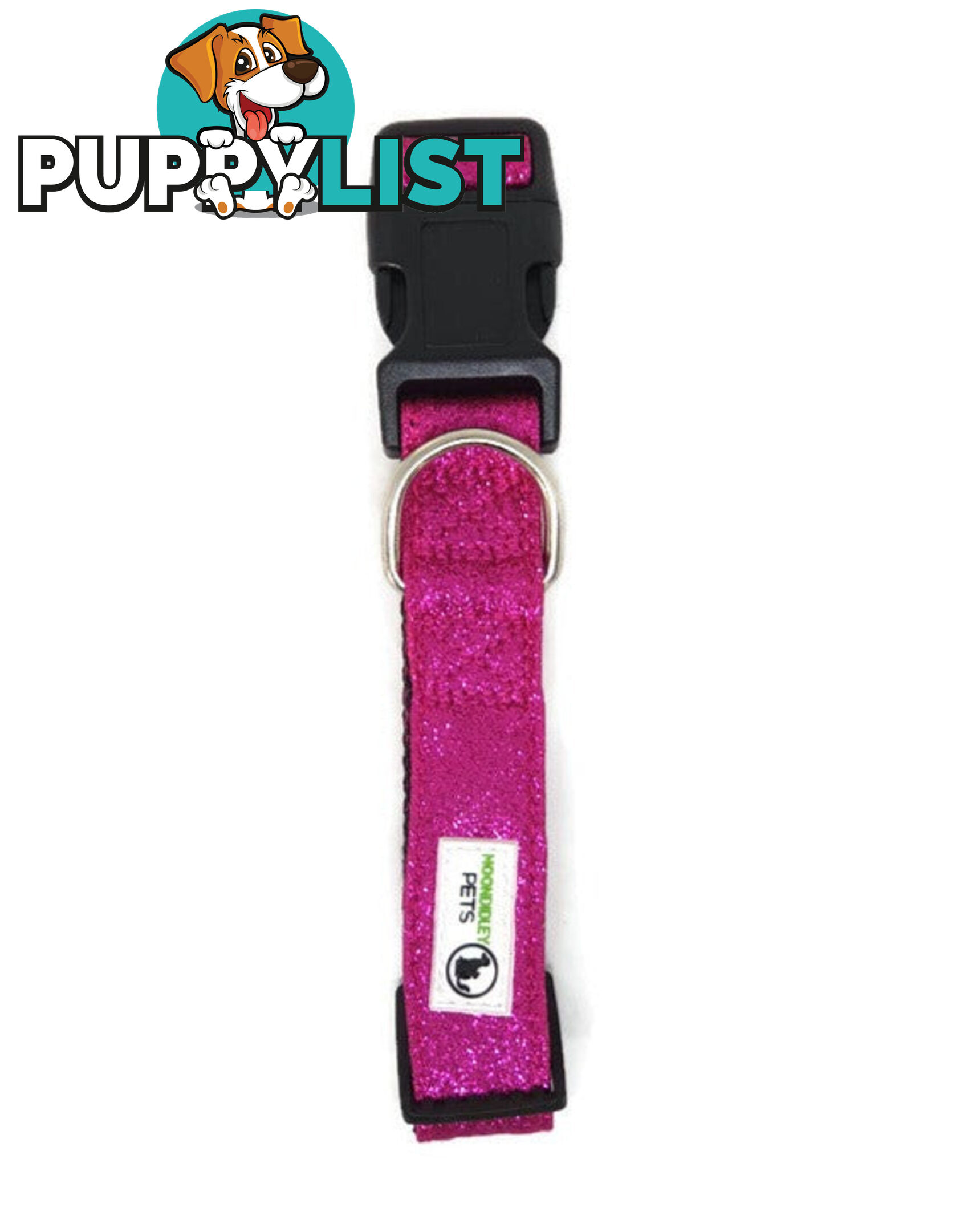 Bling Glitter Overlay Nylon Collar - Breakaway Buckle - Moondidley Pets - MDPCOLBLISRED