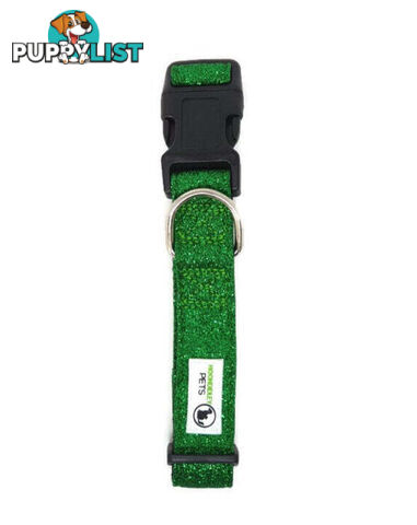 Bling Glitter Overlay Nylon Collar - Breakaway Buckle - Moondidley Pets - MDPCOLBLIXSBLK