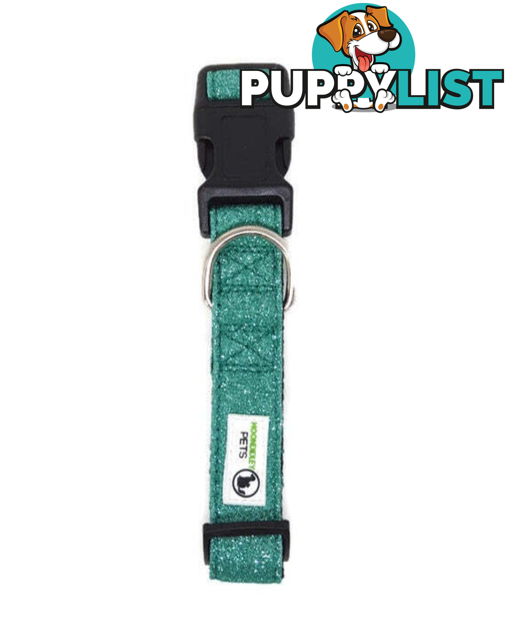 Bling Glitter Overlay Nylon Collar - Breakaway Buckle - Moondidley Pets - MDPCOLBLIXSBLK