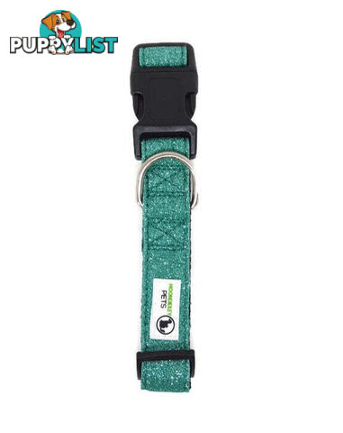 Bling Glitter Overlay Nylon Collar - Breakaway Buckle - Moondidley Pets - MDPCOLBLIXSBLK